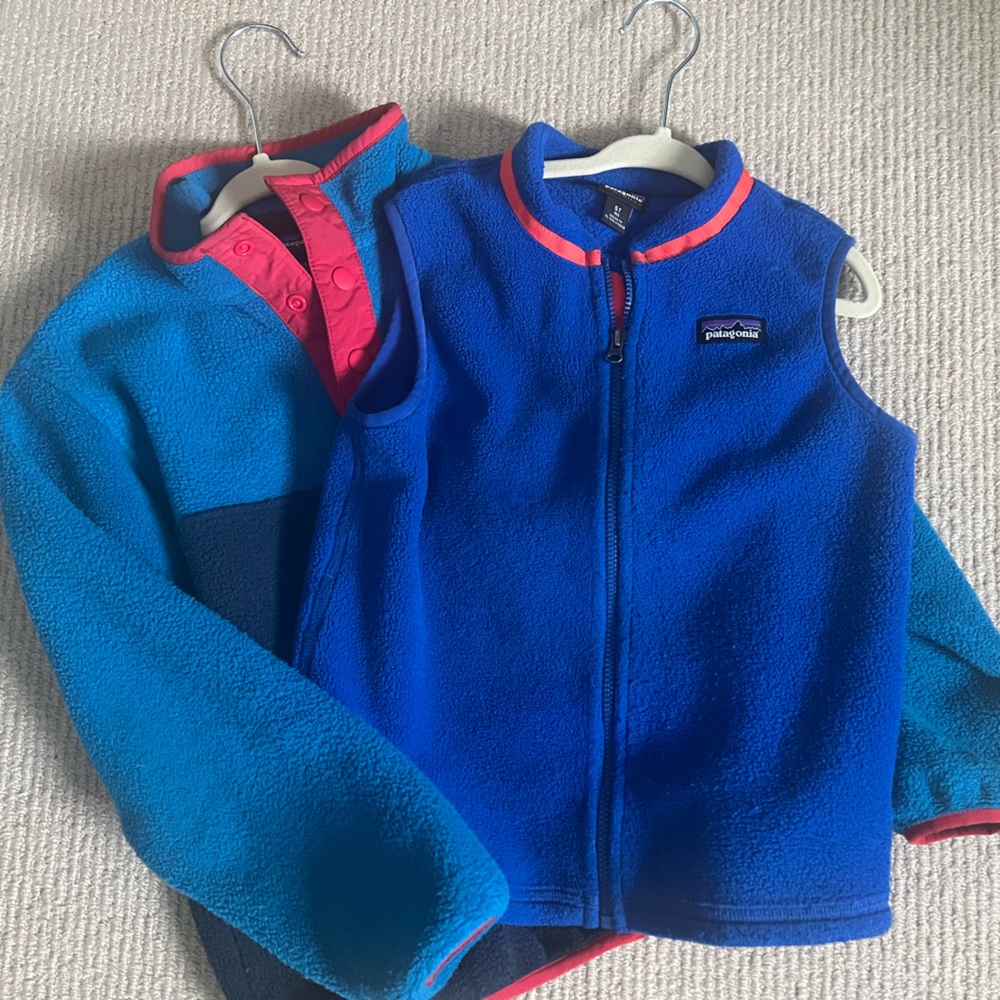 Patagonia 5T Vest and XS fleece lot